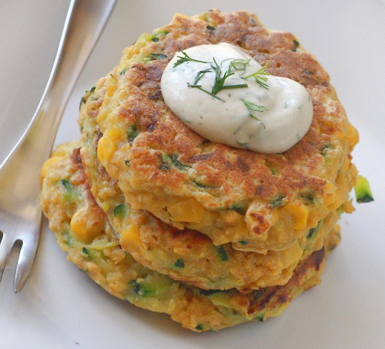 Galettes de courgette au  reblochon