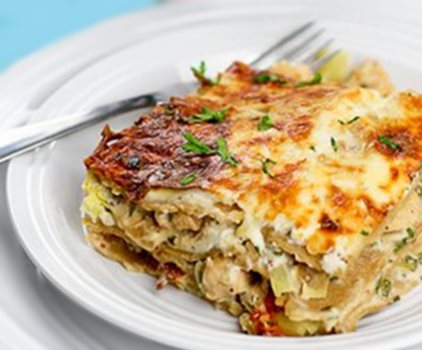 Lasagnes au poulet et artichauts