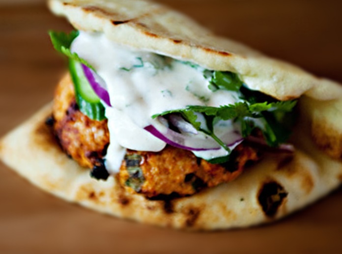 Naans burger de poulet