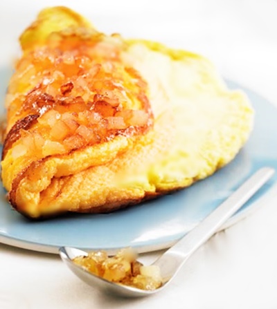 Omelette aux pommes caramélisées