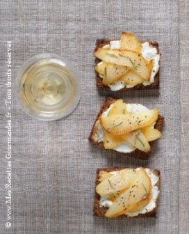 Pain d'épice au Chèvre et Poires Rôties