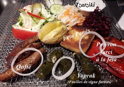 Poivron farci, Yaprak, Feta Panés, Qoftë, Tzatziki