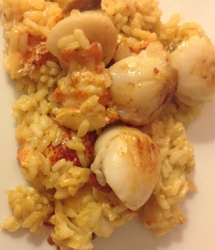 Risotto aux homards et  Saint-Jacques