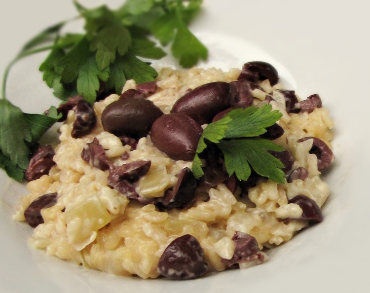 Risotto aux olives noires et parmesan