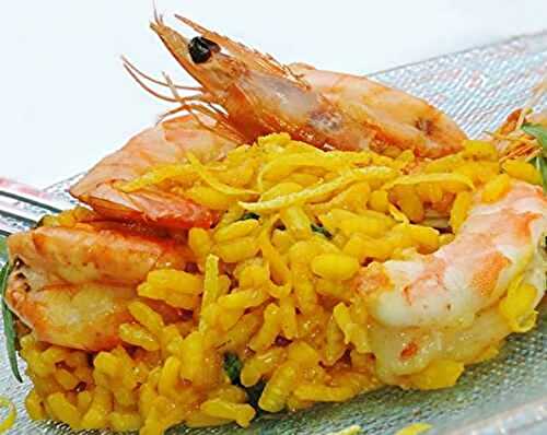 Risotto Curry, crevettes et safran