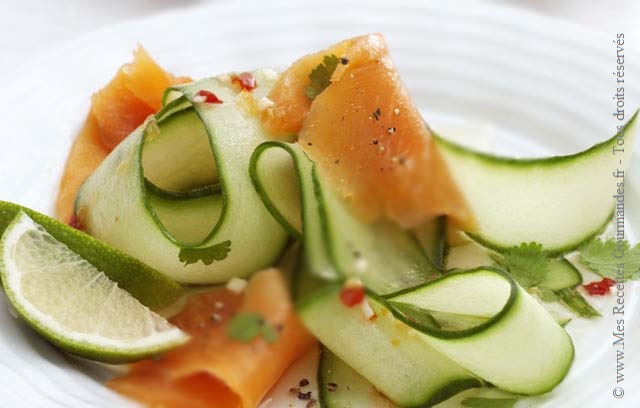 Salade de Concombre au Saumon Fume