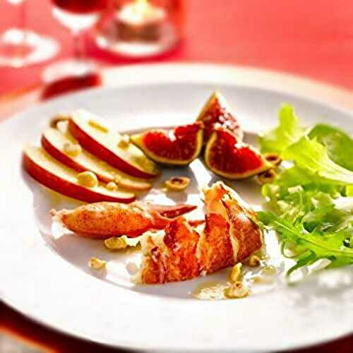 Salade de homard aux figues, pommes