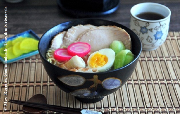 Soupe Miso porc et œuf dur