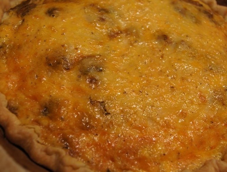 Tarte aux champignons et lardons