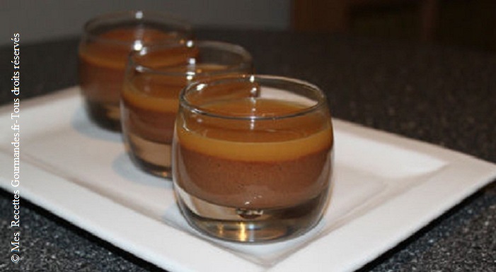 Verrine de Mousse au chocolat et caramel