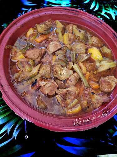 Tajine d’agneau aux artichauts et citrons