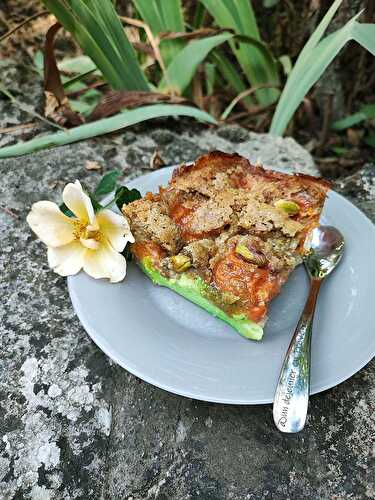 Clafoutis aux abricots et pate de  pistaches