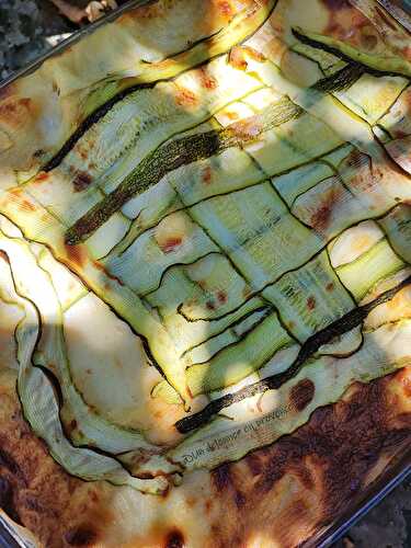 Lasagnes aux courgettes Fourme d’Ambert et noix