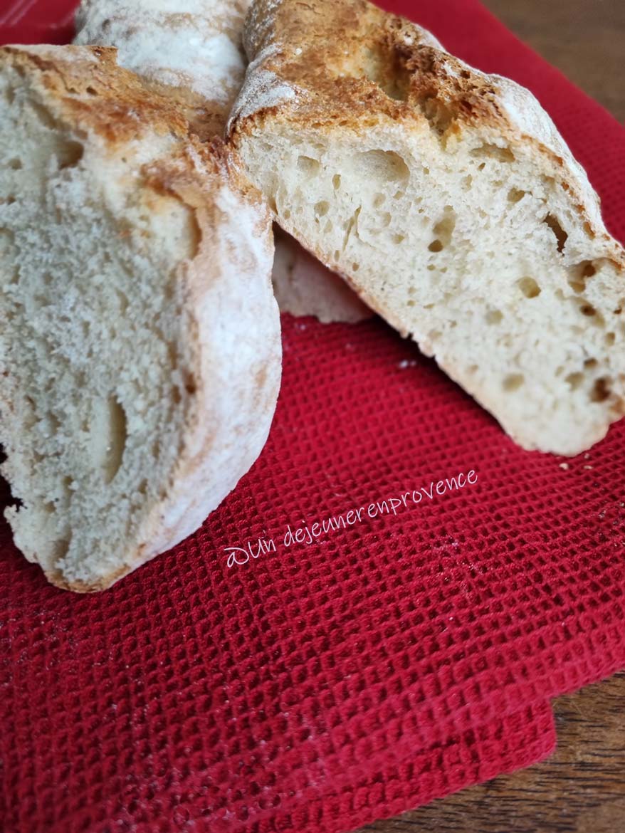 Baguette rustique sans pétrissage