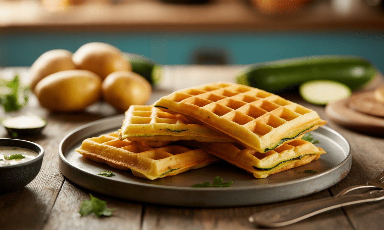 Gaufres pommes de terre courgettes : une recette croustillante et légère à découvrir