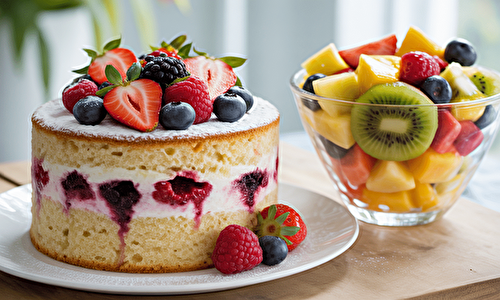 Gâteau léger et salade de fruits : la recette idéale pour une pause gourmande et saine