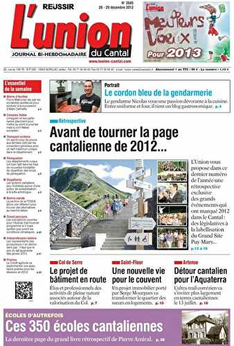 Autopromotion, un beau portrait de moi paru hier dans le journal l'Union du Cantal !