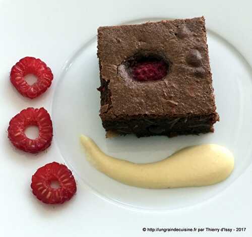 Brownie framboises et vinaigre pulpé framboise Clovis