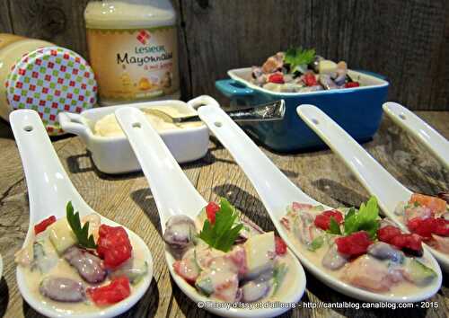 Salade de haricots rouges pour un défi cuisine avec la Mayonnaise Lesieur "A ma façon" - UN GRAIN DE CUISINE