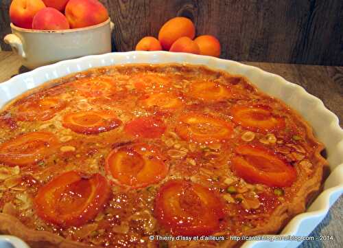 Tarte abricots sur pâte sucrée et crème noisette-pistache