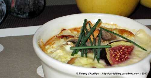 Vieux Cantal, pomme et figue en oeuf cocotte !