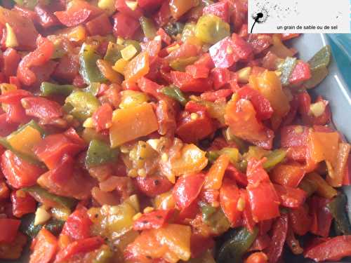 Salade de poivrons, tomates en sauce