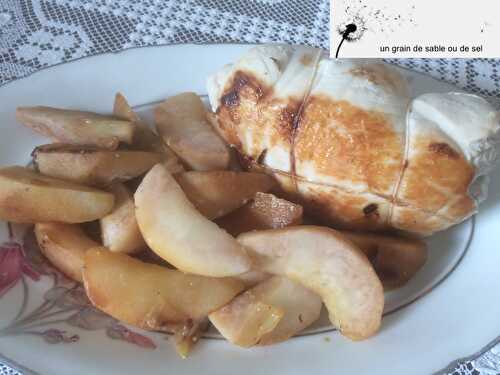 Roti de dinde au roquefort & poires