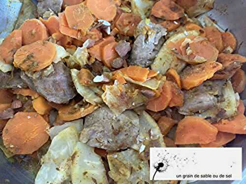 Tajine de « sot l’y laisse », carottes & céleri