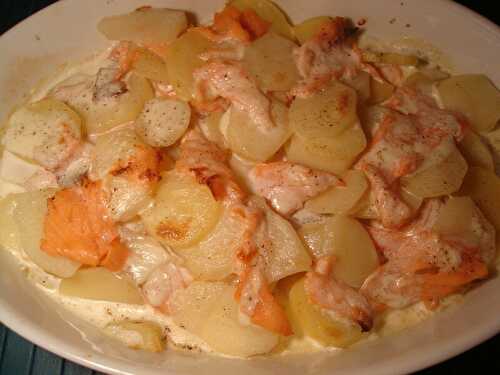 P'tit gratin de pommes de terre au saumon fumé - Un p'tit tour dans ma cuisine