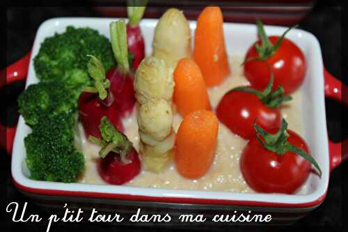 P'tit jardin de crudités, houmous d'asperges blanches