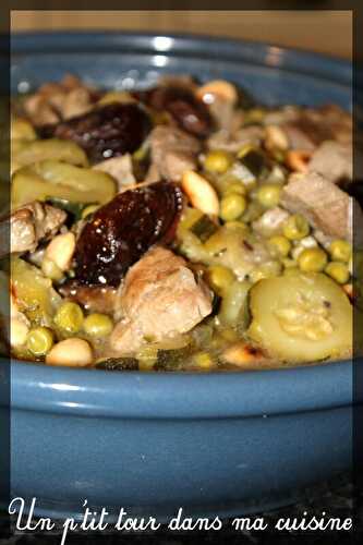 P'tit tajine d'agneau, courgettes et petits pois