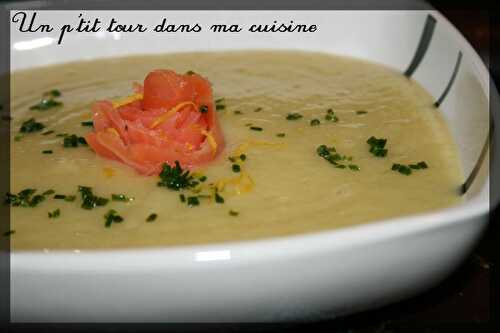 P'tit velouté d'hiver: poireaux, panais, pommes de terre et saumon fumé