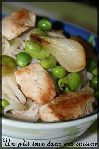 P'tit wok de poulet et légumes printaniers