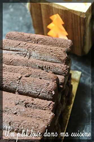 P'tite bûche chocolat, café et noisette avec le moule forêt Silikomark