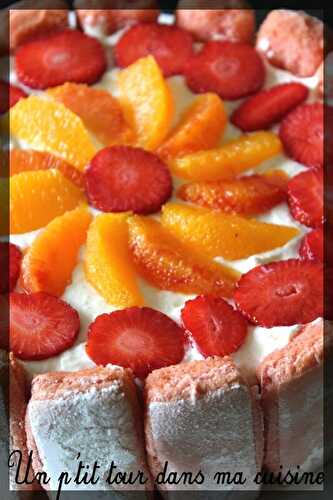 P'tite charlotte au fromage blanc, oranges et fraises