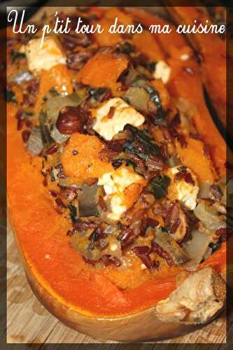 P'tite courge butternut farcie aux blettes, riz rouge et feta