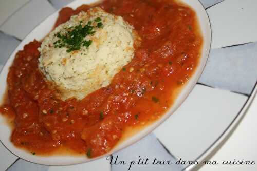 P'tite mousseline de cabillaud à la fondue de tomates fraîches d'Ombre Blanche