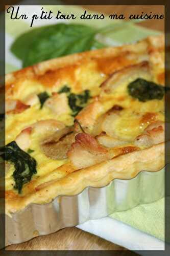 P'tite quiche poulet, épinards et artichauts