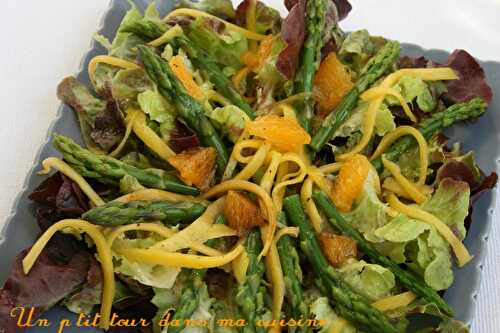 P'tite salade aux pointes d'asperges et filaments de mangue