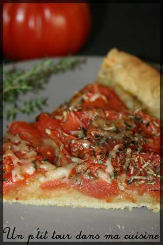 P'tite tarte à la tomate sur fond de moutarde et d'aubergine façon Lavande