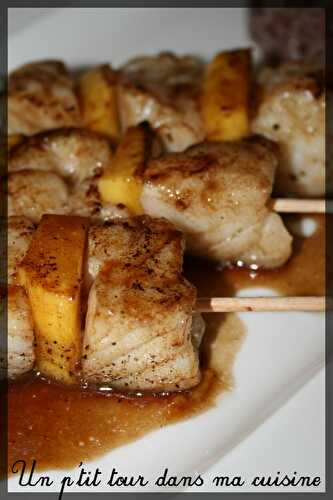 P'tites brochettes cabillaud et mangue