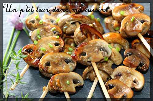 P'tites brochettes de champignons au miel