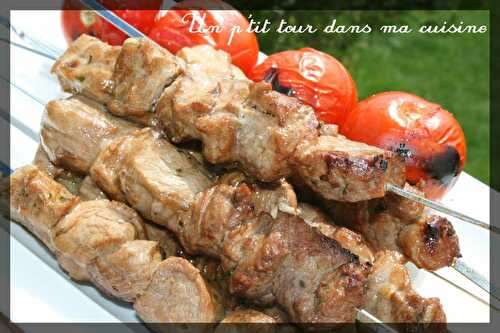 P'tites brochettes de porc, marinade à l'érable