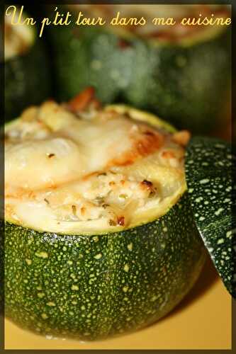 P'tites courgettes rondes farcies aux 2 fromages et aux pignons