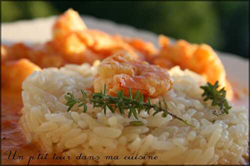 P'tites crevettes, sauce lait de coco et curry