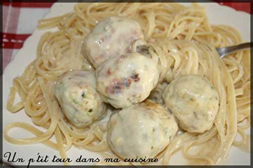 P'tites linguines aux boulettes de poulet