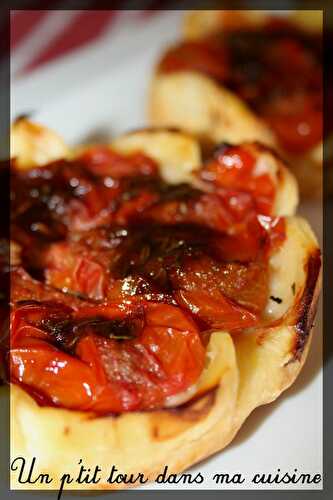 P'tites tartelettes tatin aux tomates cerises et pancetta