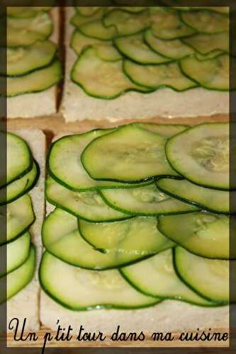 P'tits croque-monsieurs saumon, courgette et sauce au boursin