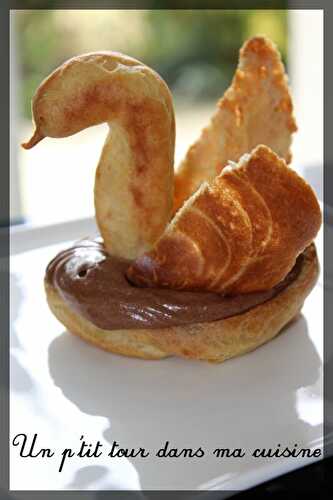 P'tits cygnes en pâte à choux fourrés à la mousse au chocolat au lait