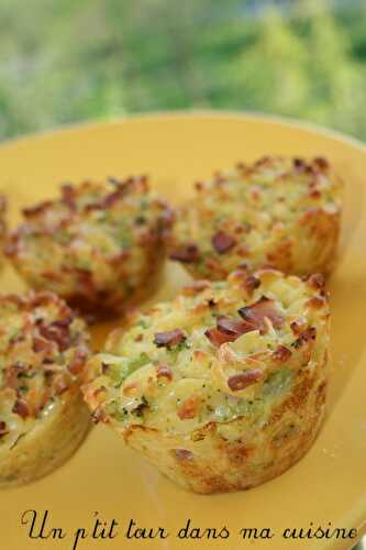 P'tits muffins coquillettes, jambon et brocolis